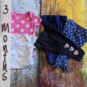 Mixed Brand Onesie & Pants Lot Pinks & Blues